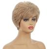 Blonde Curly Wigs for Women Synthetic Hair Heat Resistant Natural Wig with Bangs Short Bob Wigs for Mother Daily Wear Wig Casual