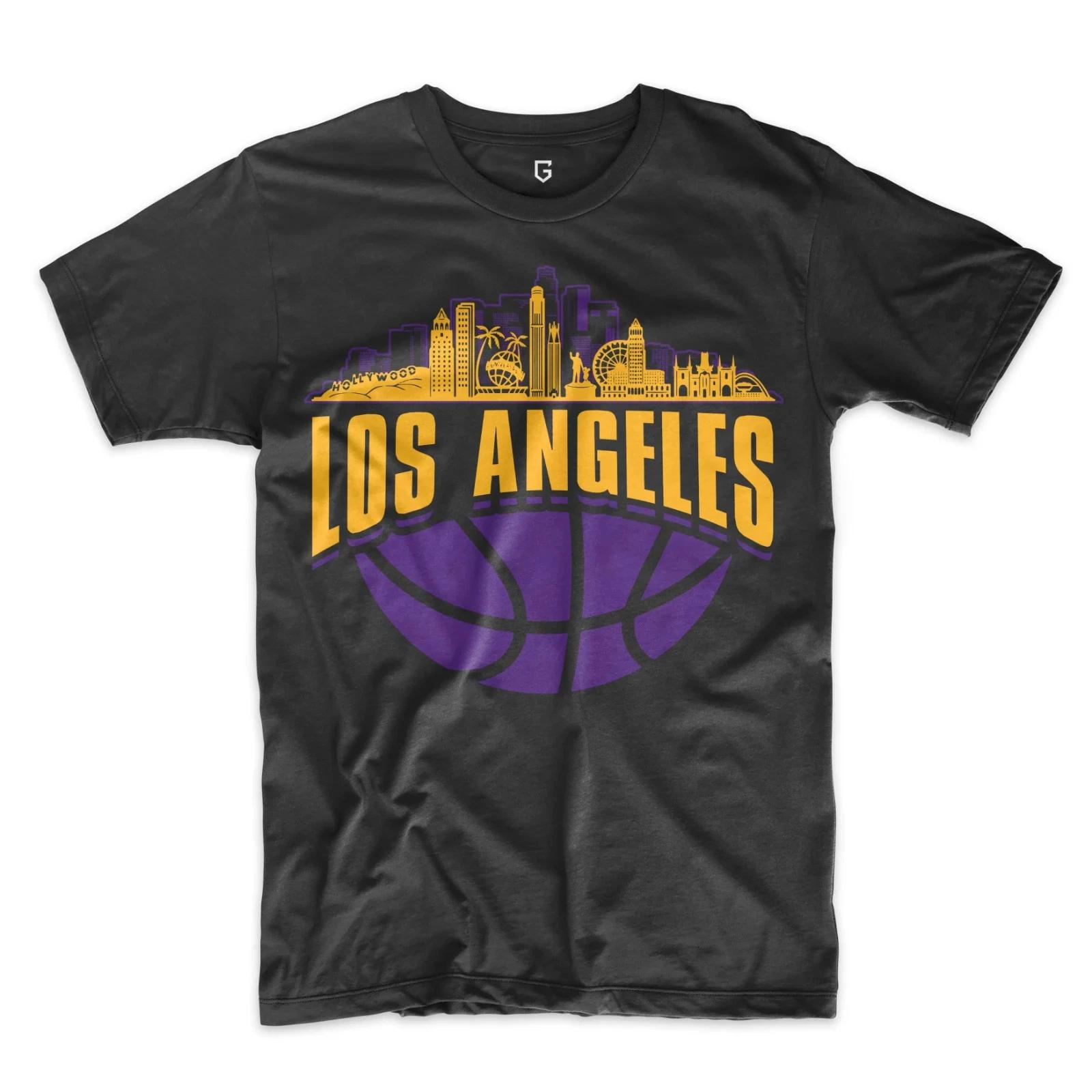 Los Angeles Basketball Skyline Men s T-Shirt XXL