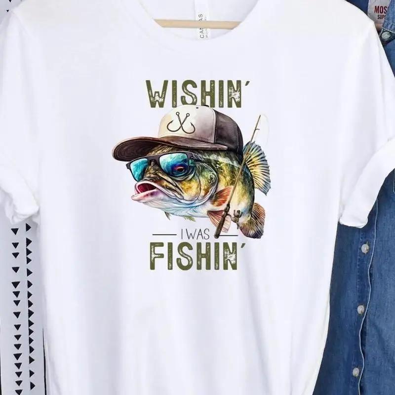 Fishing T Shirt Funny Short Sleeve Fish Unisex Apparel Top