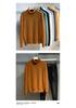 Trendy Herentrui met Hoge Hals, Dik Gebreid, Dubbele revers, Koreaanse Stijl