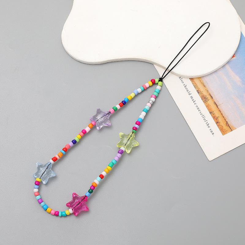 Colorful Bear Cartoon Phone Case Lanyard with Square Plaid Electroplating