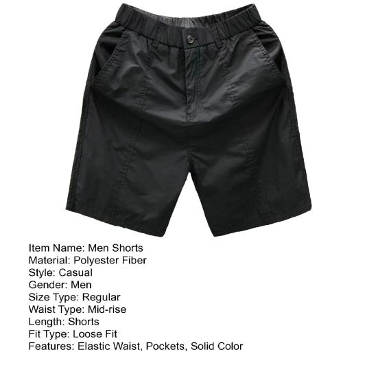 Men Shorts Elastic Waist Sports Shorts with Pockets Lightweight Breathable Leisure Sports
