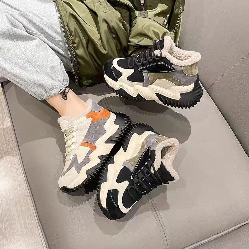 winter fashion women's cotton shoes high-quality thick soled non slip sports cotton boots with plush insulation snow boots