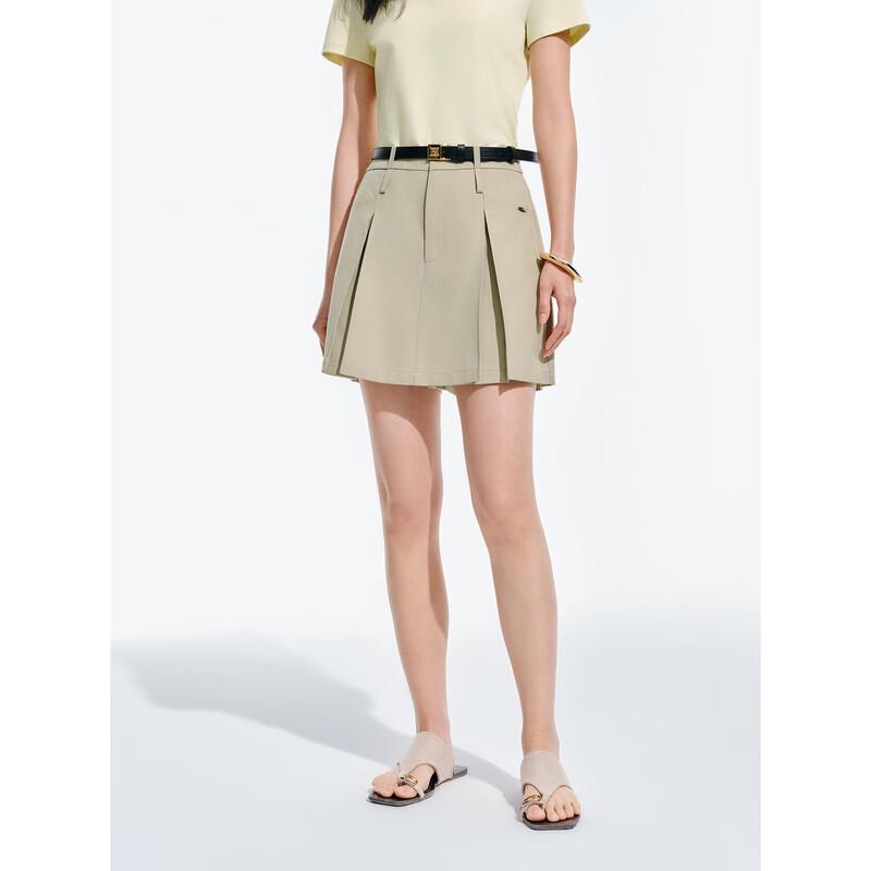 Peacebird Women's High-Waisted Wide-Leg A-Line Skort Shorts