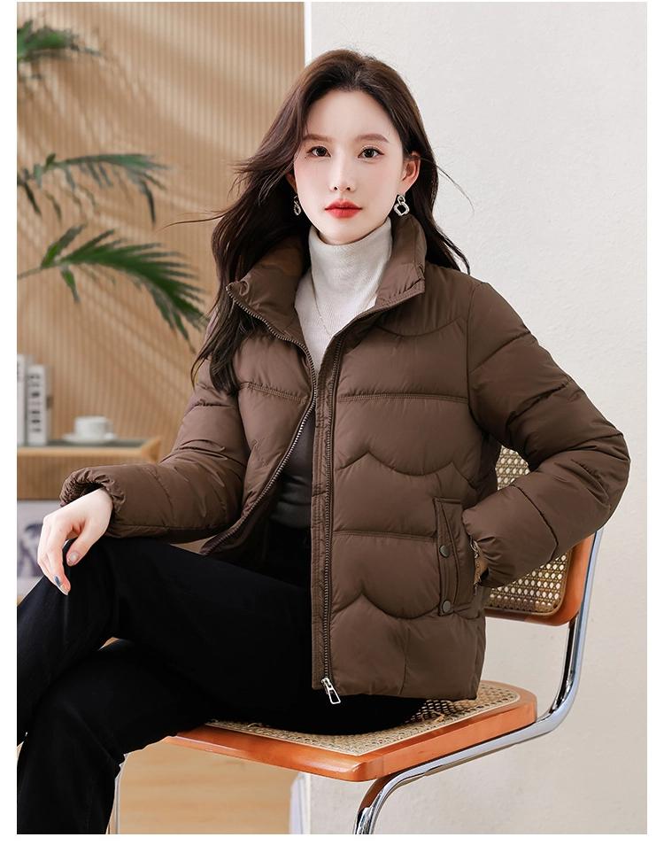 Short Down Jacket Women's Winter Vertical Collar Solid Color Jacket Warm Coat