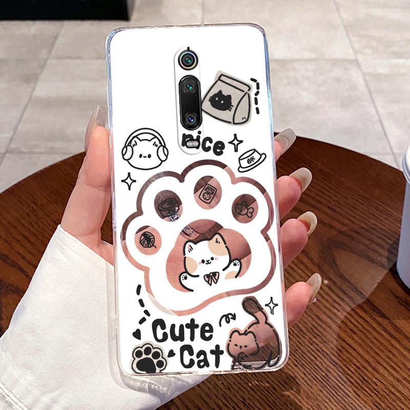 Casing For Xiaomi Mi 9T Pro Mi9T Fundas For Poco F2 / Redmi K20 Pro Clear Silicone Soft TPU Back Cover Cute Cat Protective Case