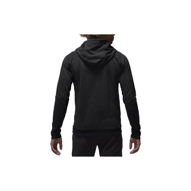 Jordan Dri-FIT Sport Full Pattern Logo Hoodie With Double Zip Design Men Sweatshirt Black FD8119-010