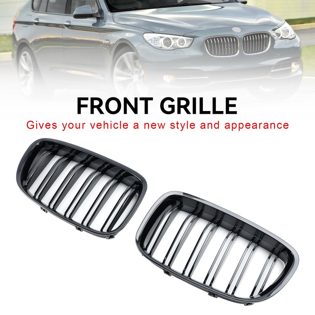 Gloss Black Front Kidney Grille Grill Fit BMW 5 Series GT F07 2009-2017