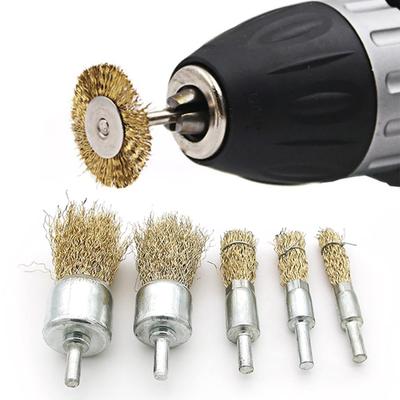 Wire Wheel Brush Rotary Tool Rustproof Corrosion Resistant Wide Application Reusable Easy To Install Coated Crimped Wire Brush