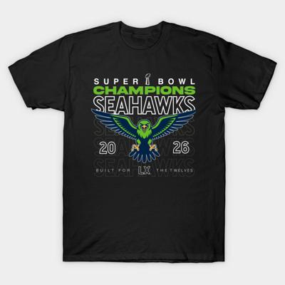 Seahawks Super Bowl Champions 2026 Seahawks Champions TShirt Summer Unisexs Womens Luxury Cotton Oversized Tshirt Y2K