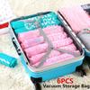 6Pcs Waterproof Space Saving Hand Rolling Compression Vacuum Storage Bag for Travel Luggage