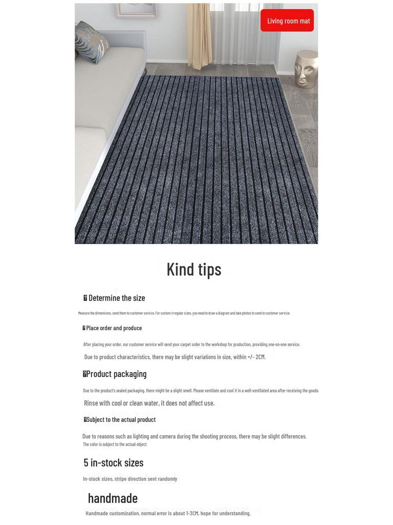Water-Absorbing Anti-Slip Entrance Mat - Indoor Doormat for Kitchen & Entryway Dust Removal