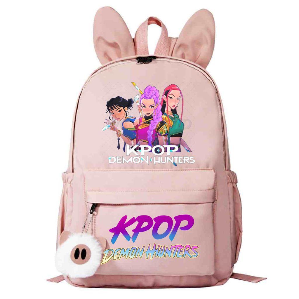 Kids Rabbit Ear Backpack Girls Kpop Zoey Mira Rumi Rumi Mira Zoey Printed Student School Bag