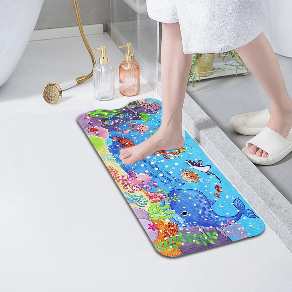 100X40 Extended Bath Mat Environmentally Friendly PVC Bathroom Non-slip Mat Children's Cartoon Shower Mat