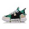 Li Ning Youth  Childrens Paris Fashion Week Trendy Casual Mid-Top Basketball Shoes Kids Sneakers Black Green YKBN048-5