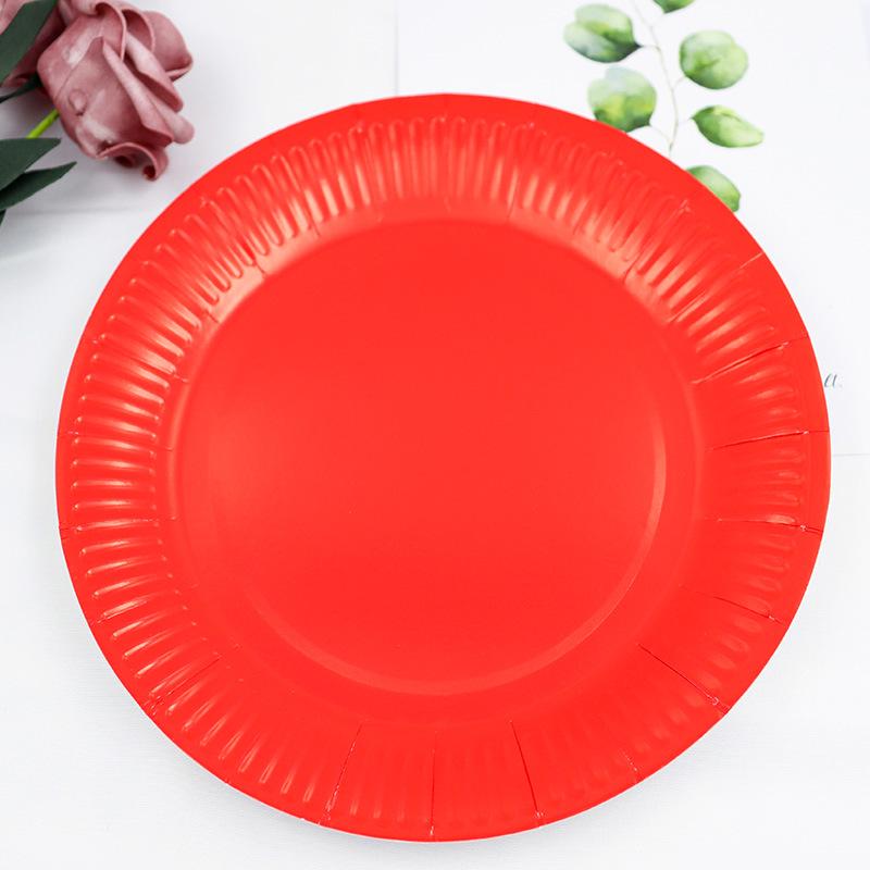 Solid Color Disposable Paper Plates for Party, Picnic, or Birthday