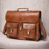 Rustic Leather Laptop Messenger Bag, Personalized Briefcase, Crossbody Office Satchel, Handmade Gift for Men, Valentine Present