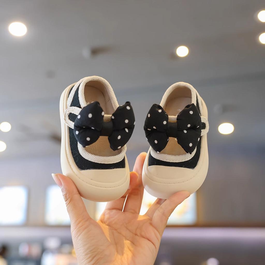 Baby Princess Shoes Soft Sole Summer Girls Canvas Shoes One Year Old Baby Toddler Shoes Bow Girls Shoes