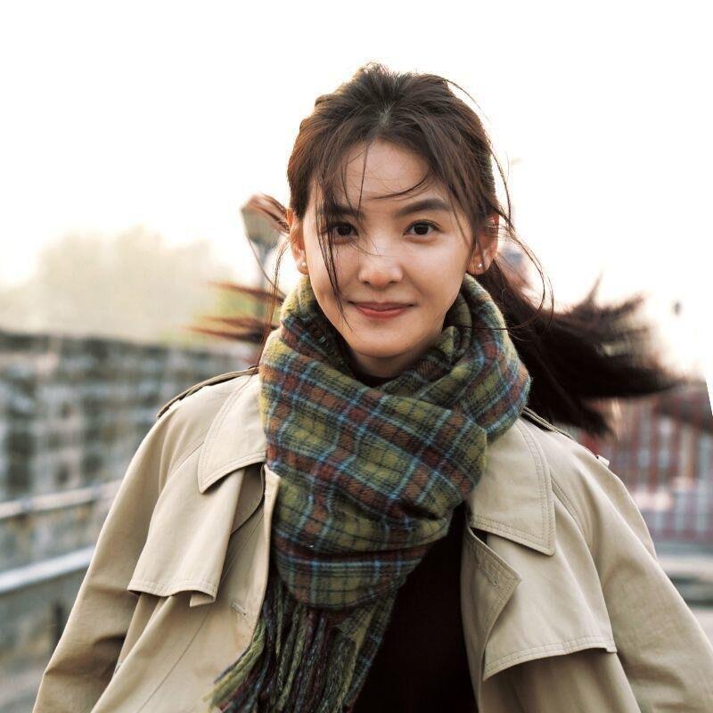 Korean Style Plaid Mohair Scarf - Women's Winter Imitation Cashmere Shawl