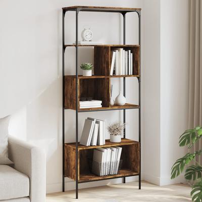 Vidaxl 5-Tier Bookshelf, Smoked Oak, 76X33X188.5 Cm