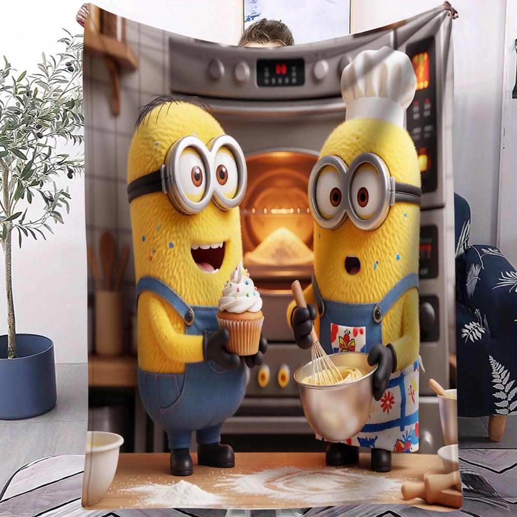 Hot Sale Despicable Me Minions Printed Blanket All Season Soft Comfortable Bed Bedroom Dorm Sofa Lunch Camping Dorm Room Decor