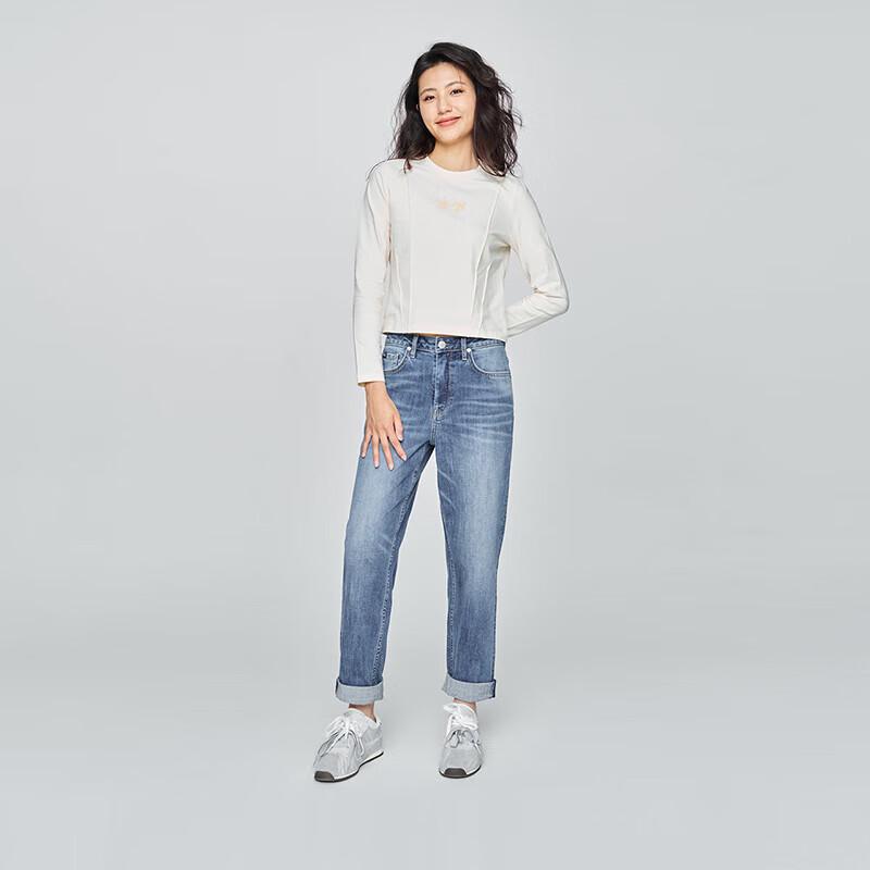 Lee Women's 411 High-Waist Straight Leg Mid-Blue Jeans