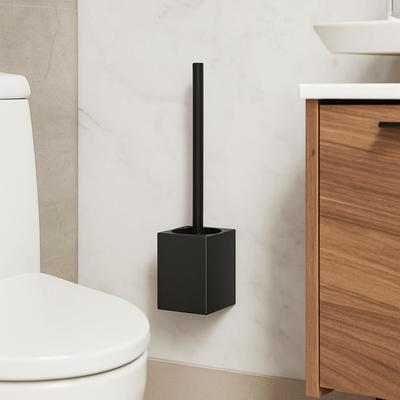 Metal Shell Toilet Brush Set Wall-Mounted Rustproof Toilet Cleaning Brush No Dead Angle Nail Free Installation