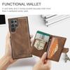 For Samsung Galaxy S25 Ultra Case JEEHOOD J01 Retro Leather Phone Back Cover with Detachable Magnetic Card Holder