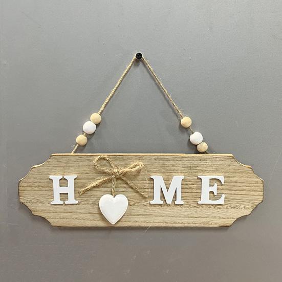 Decorative House Sign with Bow Knot Decor Letter Print Hanging Sign Versatile