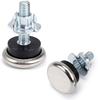 12Pcs M6 Adjustable Leveling Feet with T-Nut Felt Glide Pads for Furniture Table Legs Hardwood Floors Protectors