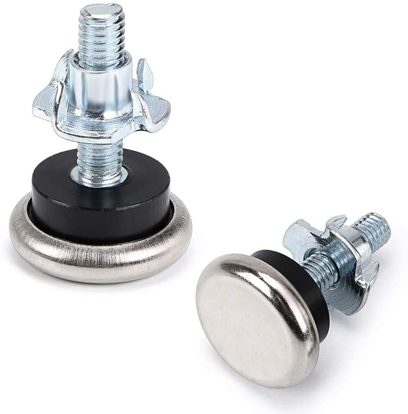 12Pcs M6 Adjustable Leveling Feet with T-Nut Felt Glide Pads for Furniture Table Legs Hardwood Floors Protectors