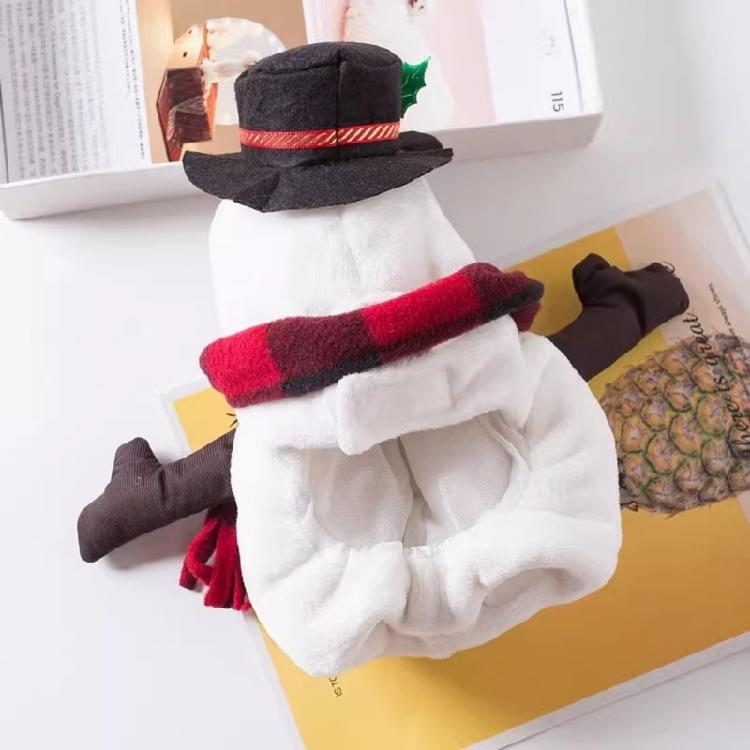 Durability Snowmen Dog Clothing Set Winter Warm Elastics Fabric Easyly Zippers Outfit For 5 15kg Pet