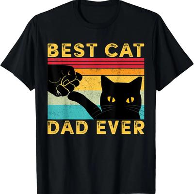 Cel mai bun Tată de Pisici din Toate Timpurile T-shirt Amuzant Tată de Pisici Pumn în Pumn Ziua Tatălui