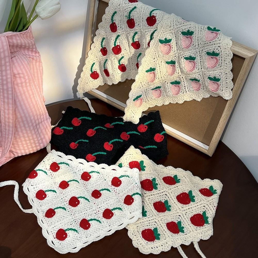 Headwear Triangle Headband Strawberry Cherry Cherry Triangle Hair Scarf Sweet Hair Scarf Spring