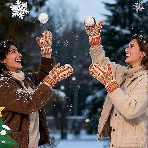 The Naughty List Mittens, Hand Knitted Hidden Middle Finger Gloves, Winter Warm Mittens for WomenChristmas Festival Party Glove