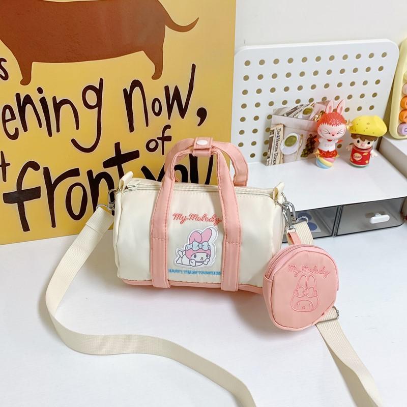 

Мультяшное холщовое ведро, модная сумка через плечо, сумка для мамы и ребенка, маленькая, свежая, милая, универсальная, портативная женская сумка розовый