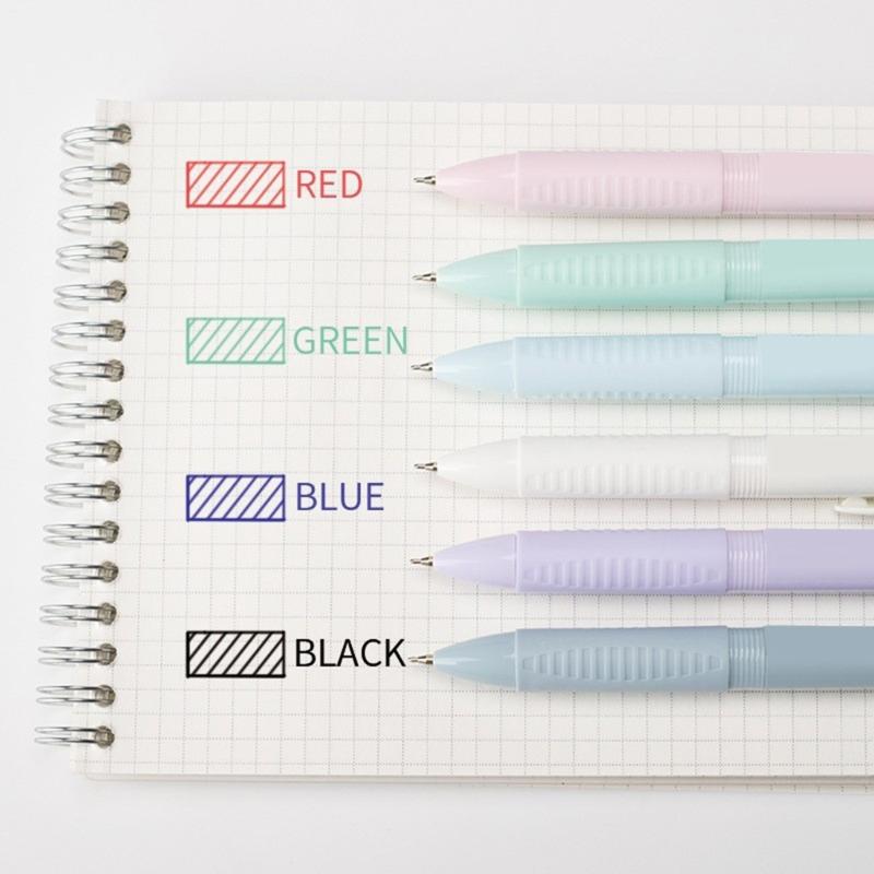 6 Pcs 4 Colors Shuttle Pen Retractable Ballpoint Pen 4 in 1 Multicolor Pen Office School Supplies for Smooth Writing