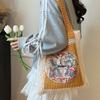 Popular large-capacity woven tote bag women's new commuter seaside vacation style shoulder armpit bag