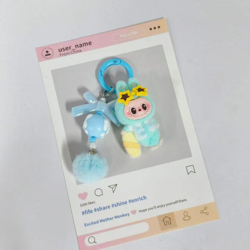 

Флокированная волновая доска для серфинга, брелок в виде кролика, сделай сам, ювелирное изделие, флокированная кукла, настольное маленькое украшение