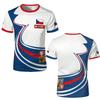 Tschechien Flagge Fußball T-Shirts Tschechien Nationales Emblem 3D Gedruckte Sport T-Shirts Lässige Atmungsaktive Rundhals T-Shirts