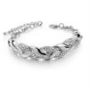 Luxuriöses geflochtenes Blattarmband mit Kristall-Anhänger - Elegantes Geschenk für Frauen | Schmuck für Hochzeit, Jahrestag & Valentinstag