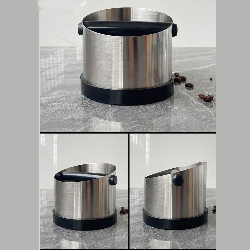 Shock Absorbent Coffee Knock Box Durable Removable Knock Bar Coffee Grounds Bucket Large Capacity Anti Slip Base