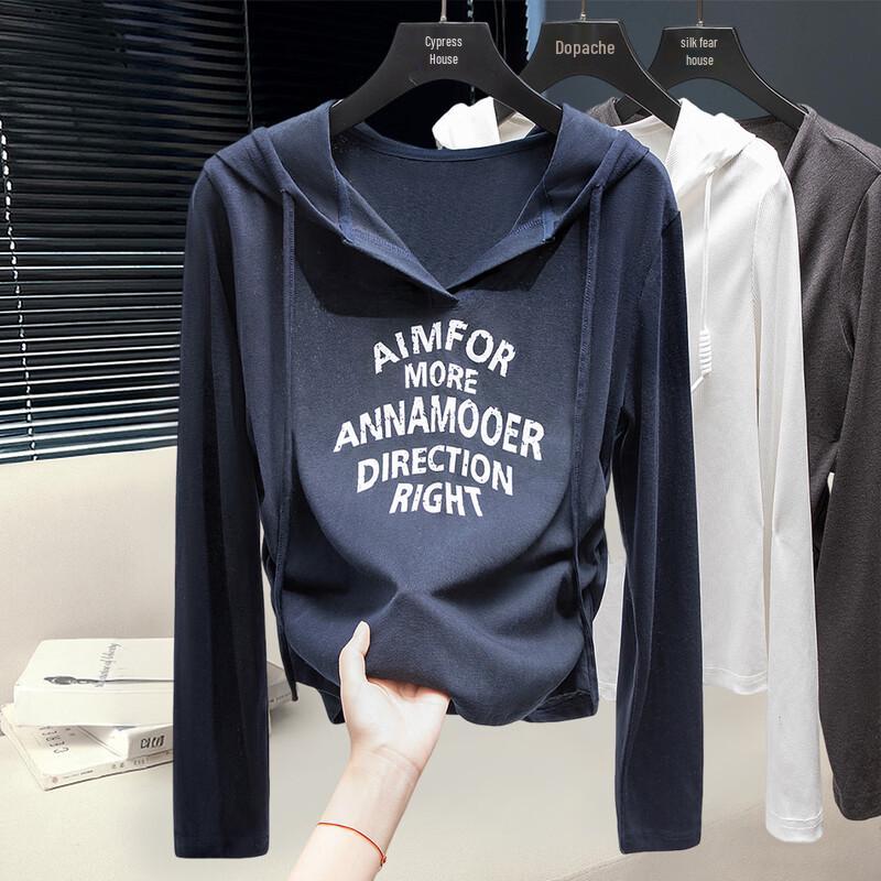 

Women s Slim Fit Hooded Long Sleeve Print Top M