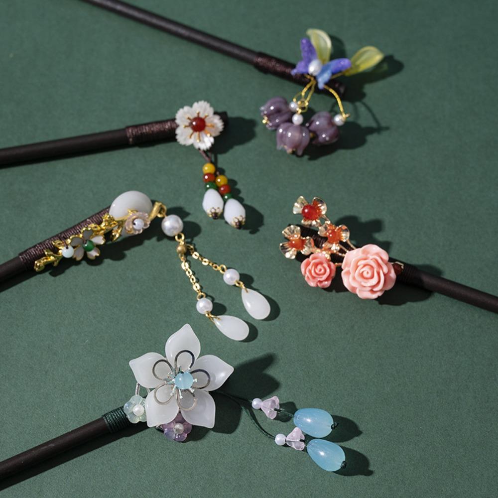 Haarnadel im antiken Stil, Quastenstufe, rockige Haarnadel aus Holz, Kopfschmuck, gewickeltes Haar, Hanfu-Accessoires, Haarnadel im antiken Stil, zum Zusammenbinden der Haare