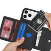 Crossbody Zipper Wallet Ring Holder Litchi Leather Phone Case