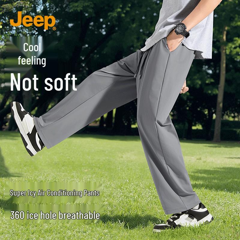 

JEEP Men s 2026 Summer Quick-Dry Breathable Ice Silk Cropped Casual Pants XL