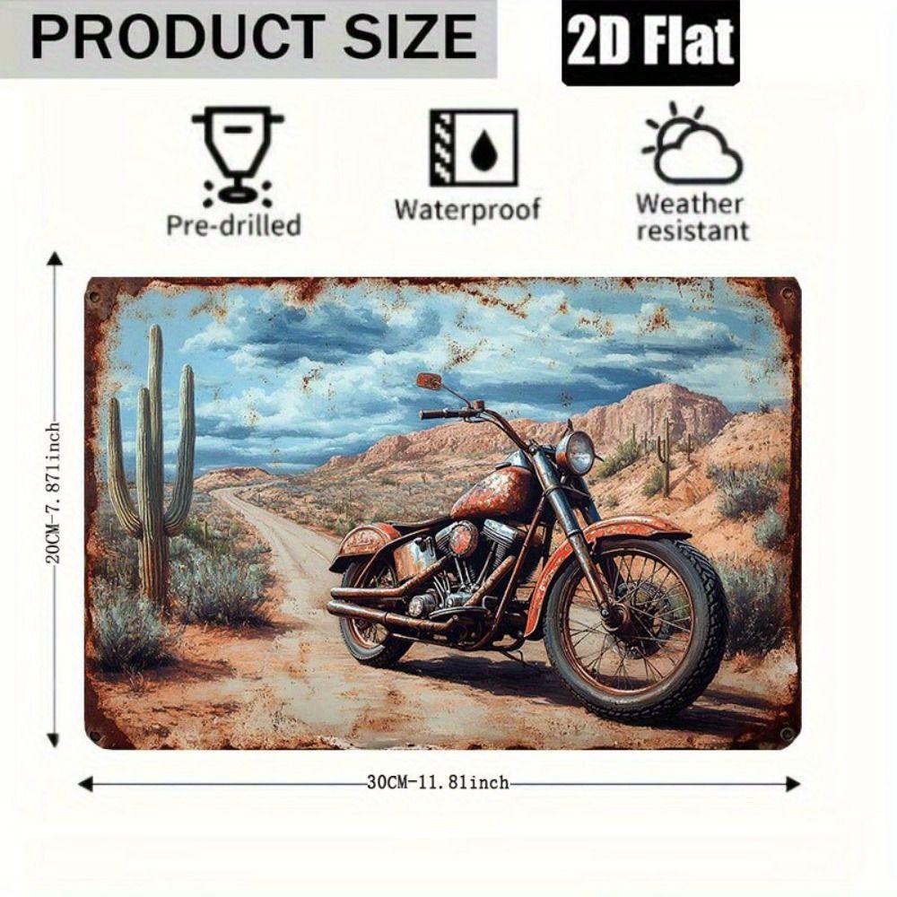 Vintage Motorcycle Metal Tin Sign Retro Biker Garage Wall Decor Industrial Style Art