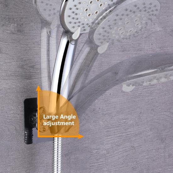 Shower Bracket Self Adhesive Moisture-proof Strong Stickiness Waterproof Simple Installation Punch Free ABS Multi-Angle Adjustable Shower Arm Bracket