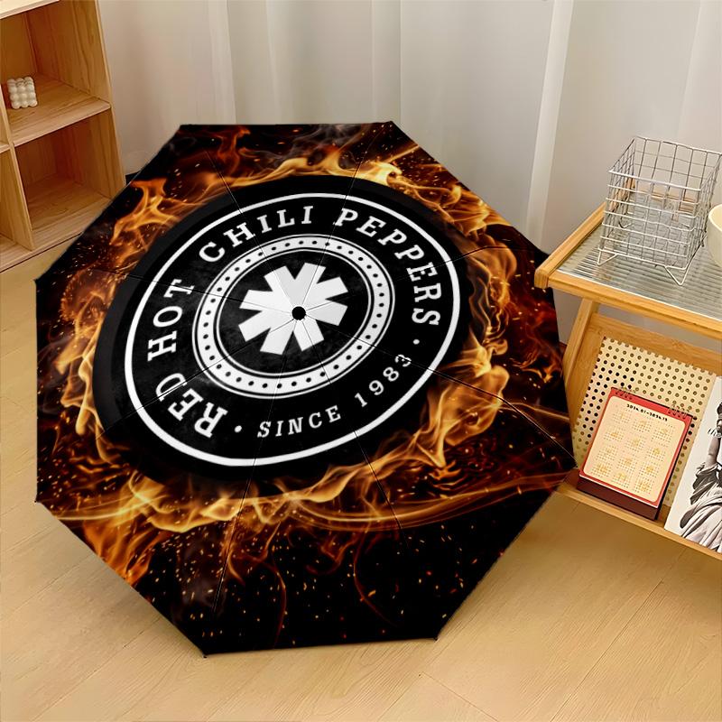 Red Hot Chili Peppers Druck 8?Rippen Automatischer Regenschirm Winddicht Leicht Faltbarer Regenschirm Für Reisen im Freien