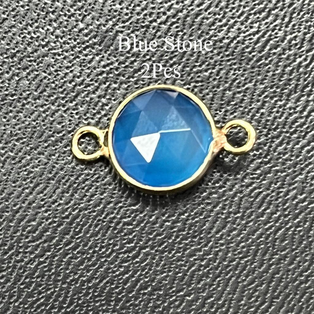 2Pcs, Faceted Natural Stone Connector, Minimalist Handcrafted Round Agate Gems Pendant Connectors for Jewelry Making DIY Necklace Bracelet Accessories